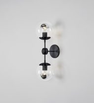 2 Sconce - Black / Clear